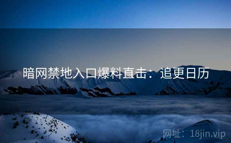 暗网禁地入口爆料直击：追更日历